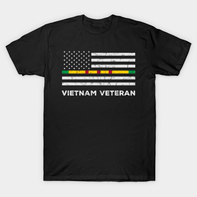 Vietnam Veteran Thin Line American Flag Pride T-Shirt by Revinct_Designs